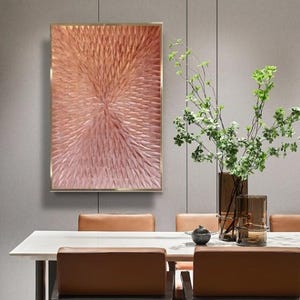 Luxury copper leaf painting modern abstract artwork 3D art copper textured wall art copper metallic painting original hand made canvas art