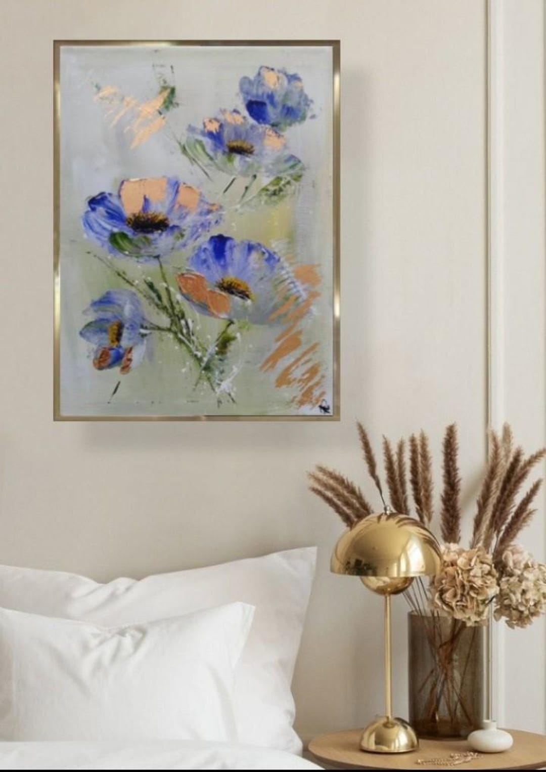 Purple Flower Abstract Painting Original Acrylic Wall Art Abstract ...