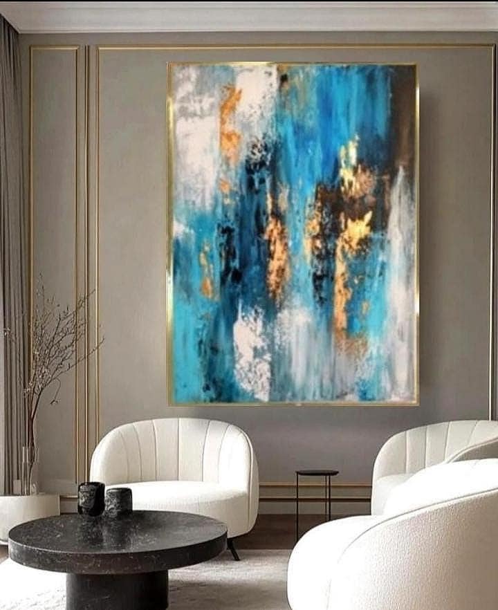 アクリル画 抽象 青と金 アクリル画 抽象 青と金 【公式通販】