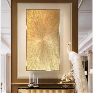 Peinture moderne abstraite de luxe sur toile art texturé or 3D oeuvre d'art en or métallique art de la feuille d'or pour le salon art de la chambre à coucher en feuille d'or