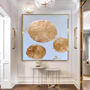 3d gold textured art white gold wall art original abstract acrylic gold painting gold foil art gold leaf abstract wall art minimalist art