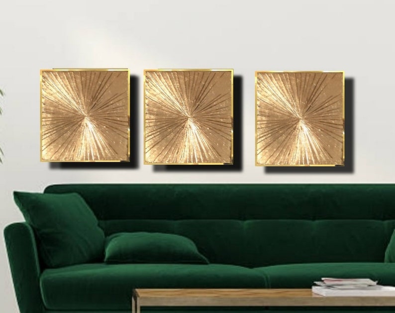 Small Art Gold Painting Gold Abstract Wall Art Gold Leaf Painting