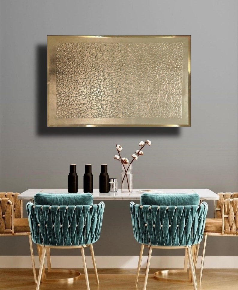 Gold Abstract Art Gold Leaf Painting Metallic Gold Wall Decor Gold Art