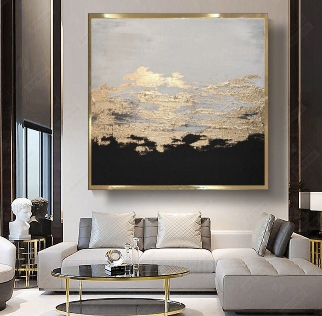 Gold Leaf Abstract Painting Gold Textured Art Original Acrylic Painting
