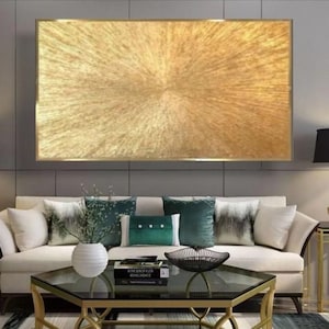 Gold leaf painting 3D gold abstract art large abstract textured art metallic gold decor luxury gold wall art original gold canvas painting