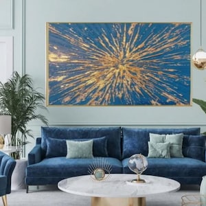 Gold textured canvas wall art gold leaf painting modern art home decor gold foil acrylic 3D gold textured abstract wall art contemporary art