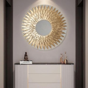 Original acrylic painting white and gold wall art abstract gold leaf art for living room 3D textured artwork gold foil modern abstract art
