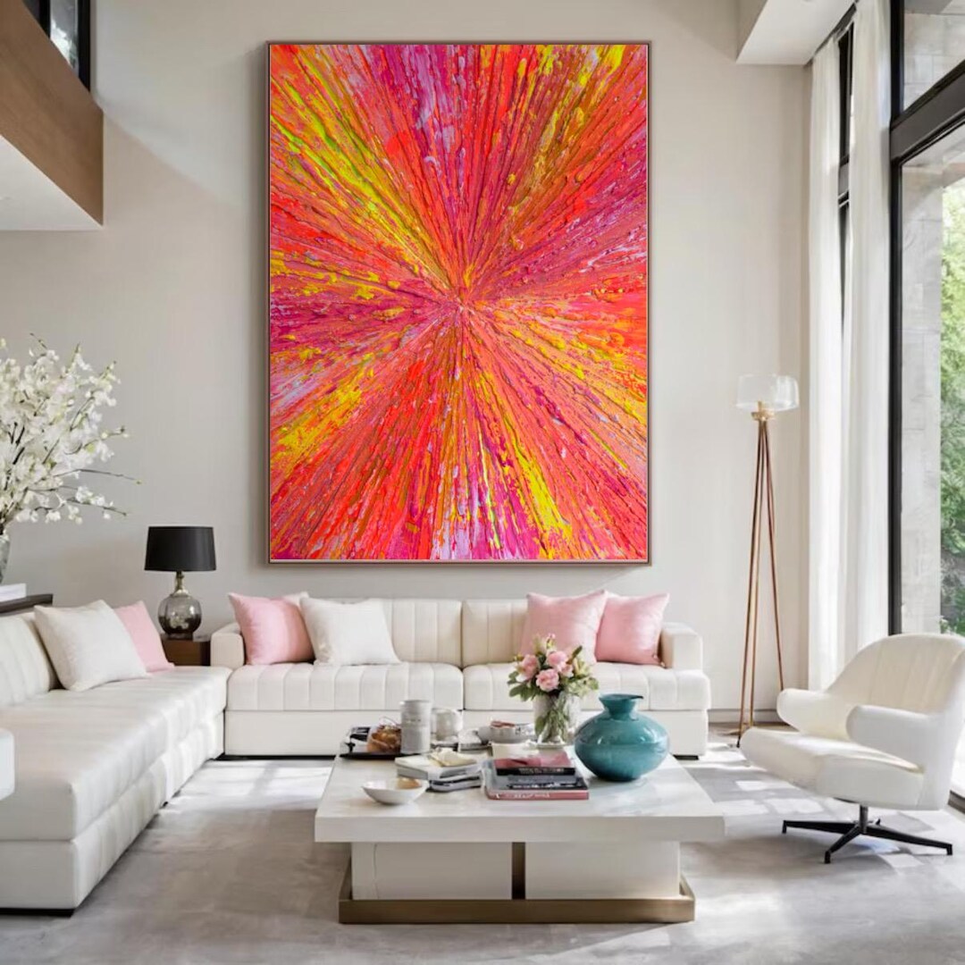 Modern Colorful Wall Art 3D Textured Abstract Acrylic Painting on ...