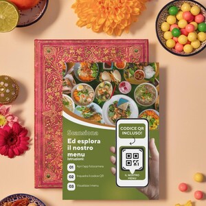 Menu digitale con QR code incluso per ristoranti, bar o eventi speciali