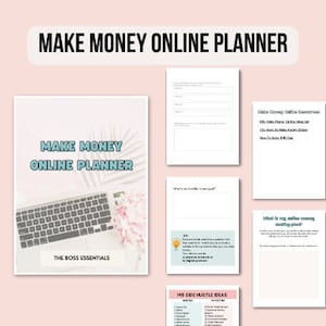 Make Money Online eBook , Side hustle planner,  Small business planner