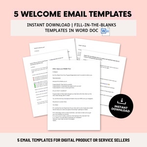 Welcome Email Templates for Small Business, Welcome Email Swipe Files, Lead Magnet Email Sequence, Done For You Content