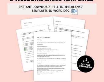 Welcome Email Templates for Small Business, Welcome Email Swipe Files, Lead Magnet Email Sequence, Done For You Content