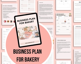 Home Bakery Business Planner, Cake Maker Business Plan, Business Plan for Bakery, Small Business Planner, Bakery shop planner