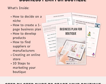 Business plan for boutique, Business plan template, one page business plan
