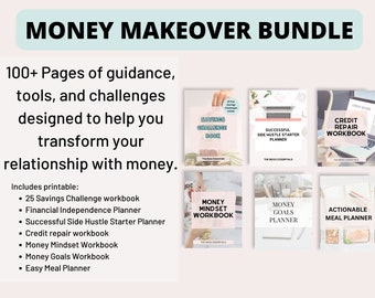 Financial Independence Planner Bundle Monthly Expense Budget Income Passive Income Side Hustle Work Planner Wealth Builder