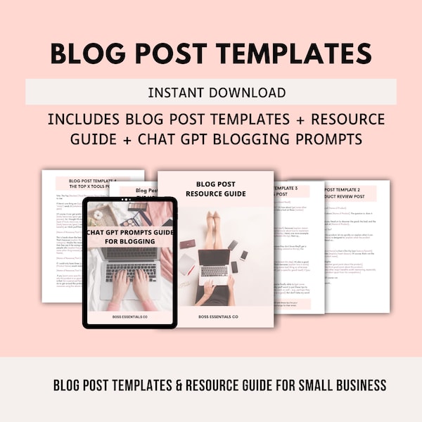 Done for you Blog post templates, Blogging for Beginners Kit, Blog Posts For Business Coach and small business owners, start a blog guide