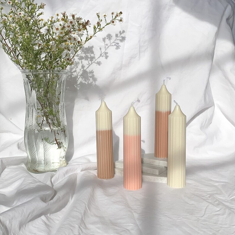 Object Candle Pillar Candle Ribbed Pillar Candle Gift for Her, Crayon Candle Kawaii Sculptural Candle Soy Candle