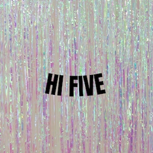 Customisable Hi Five birthday banner. Fifth birthday decorations. 5th birthday banners & signs. Modern 5th birthday party decor