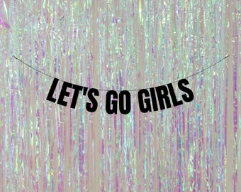 Let's go girls. Bride's last ride hen party banners. Rodeo theme hen party decorations. Rodeo themed bachelorette. Personalised hen do decor