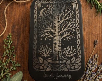 Engraved Storage Box with Celtic Birth Month Tree Design