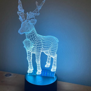 Christmas Deer Edge Lit Acrylic Light