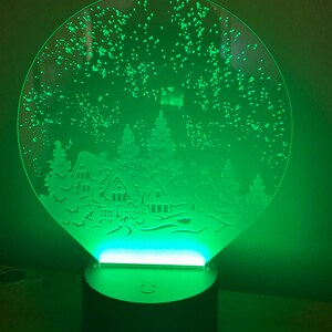 Christmas Village edge lit acrylic light