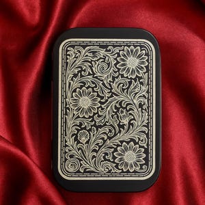 Art Engraved Tin - Floral Scroll Sunflower