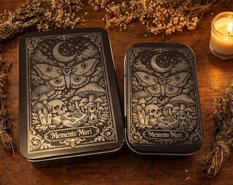 Memento Mori Tin – Engraved Gothic Keepsake Box