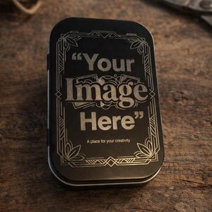 Custom Engraved Tin, Black Altoid-Size Jewelry And Keepsake Storage