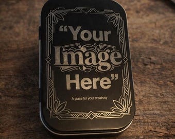 Custom Engraved Tin, Black Altoid-Size Jewelry And Keepsake Storage