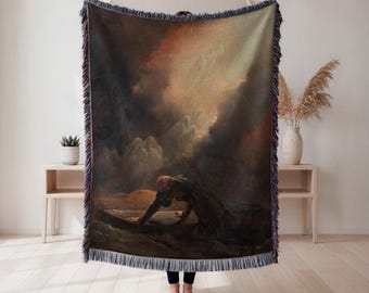 Coperta tessuta con preghiera sulla tomba, arazzo religioso gotico, decorazione da parete con preghiera spirituale, regalo commemorativo di condoglianze, arazzo da parete, arredamento per la casa