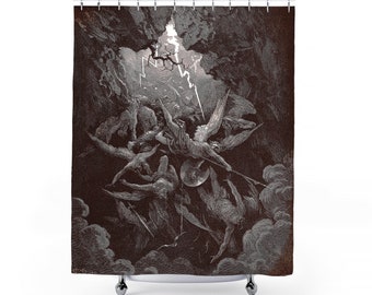 Gustave Dore Shower Curtain | Gothic Shower Curtain | Hell Bathroom Decor | Bathroom Decor | Gothic Decor | Bathroom Gift