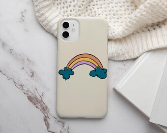 Rainbow iPhone Case, Line Art iPhone Case, Retro iPhone Case, iPhone 14 Pro Max case, iPhone 13 Case, iPhone 12, Cute iPhone Case