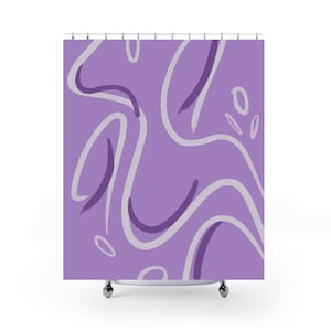 Abstract Purple Shower Curtain | Modern Bathroom | Gradient Design | Purple Tones | Artistic Shower Curtain | Elegant Decor