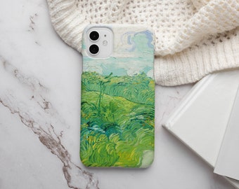 Van Gogh iPhone Case, Green Wheat Fields, Scenery Phone Case, iPhone 14 Pro Max case, iPhone 13 Pro Max Case, iPhone 12, iPhone 11 Cover