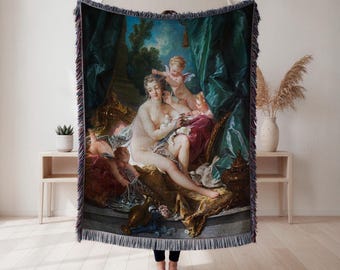 François Boucher The Toilet of Venus Woven Blanket, Venus at Her Toilet Art Tapestry Throw, Classic Wall Decor, Art Lover Gift, Home Decor