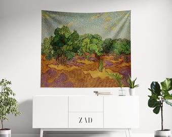 Vincent Van Gogh Wall Tapestry, Landscape Wall Hanging Art, Landscape Art, Eclectic Decor, Oil Painting Tapestry, Aesthetics Tapestry, Gift
