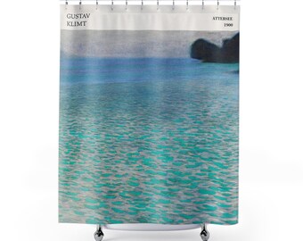 Lake Attersee Shower Curtain | Scenic Bathroom | Nature Decor | Art Shower Curtain | Landscape Bathroom | Klimt Decor