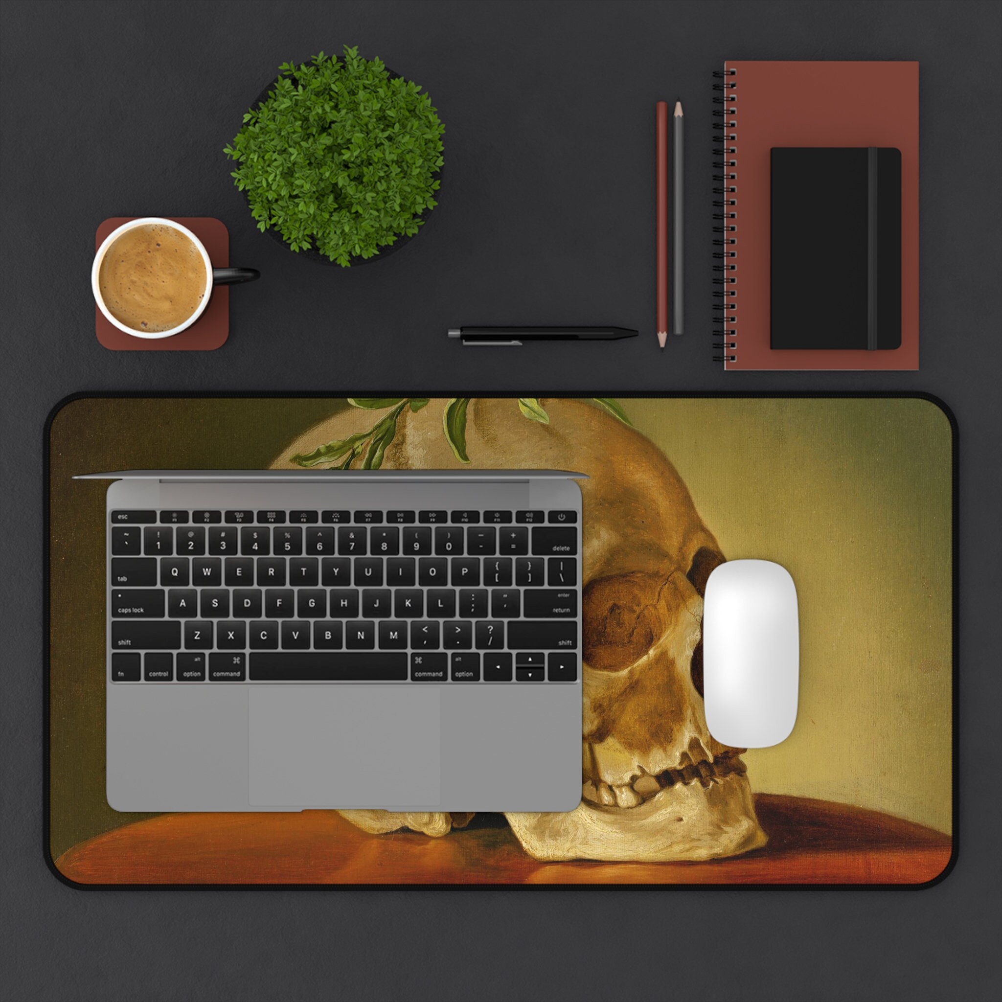 Skull Desk Mat Gothic Desk Mat Dark Mousepad Gothic Art - Etsy