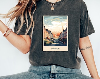T-shirt Londen | T-shirt Verenigd Koninkrijk | Britse kleding | Reisshirt Londen | London City-cadeau | Souvenir Londen