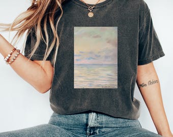 Camiseta de arte / Claude Monet - Marine, Pourville (1882) / Camiseta vintage / Camiseta estética