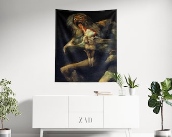 Arazzo di Francisco Goya, Arazzo estetico, Arazzo gotico, Arte murale di Titano Crono, Arazzo horror, Arazzo vintage, Arredamento per la casa, Regalo