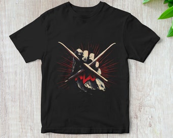 Drummer Shirt | Drum Sticks Shirt | Drummer Art | Gift For Drummer | Drummer Gift | Drum Band Shirt | Rock Music Shirt | Husband Gift