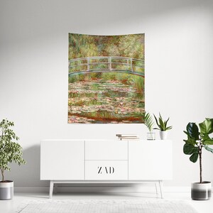 Claude Monet Tapestry, Nature Tapestry, Landscape Tapestry, Vintage Oil Painting Art, Fine Art Tapestry, Gift Idea, Living Room Decor