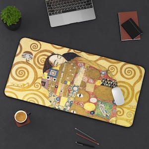 Gustav Klimt Desk Mat, Extended Mouse Pad, Aesthetic Desk Mat, Extra Large Desk Pad, Klimt Print, Klimt Painting, Klimt Mousepad, Klimt Gift