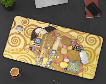 Gustav Klimt Desk Mat, Extended Mouse Pad, Aesthetic Desk Mat, Extra Large Desk Pad, Klimt Print, Klimt Painting, Klimt Mousepad, Klimt Gift