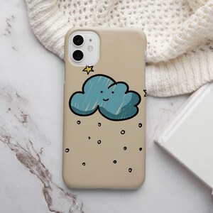 Cute Cartoon Cloud iPhone Case, Line Art iPhone Case, Retro iPhone Case, iPhone 14 Pro Max case, iPhone 13 Case, iPhone 12, Cute iPhone Case
