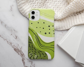 Funda para iPhone con lunares, funda verde salvia, funda abstracta, funda para iPhone 14 Pro Max, funda para iPhone 13 Mini, funda estética para iPhone 13