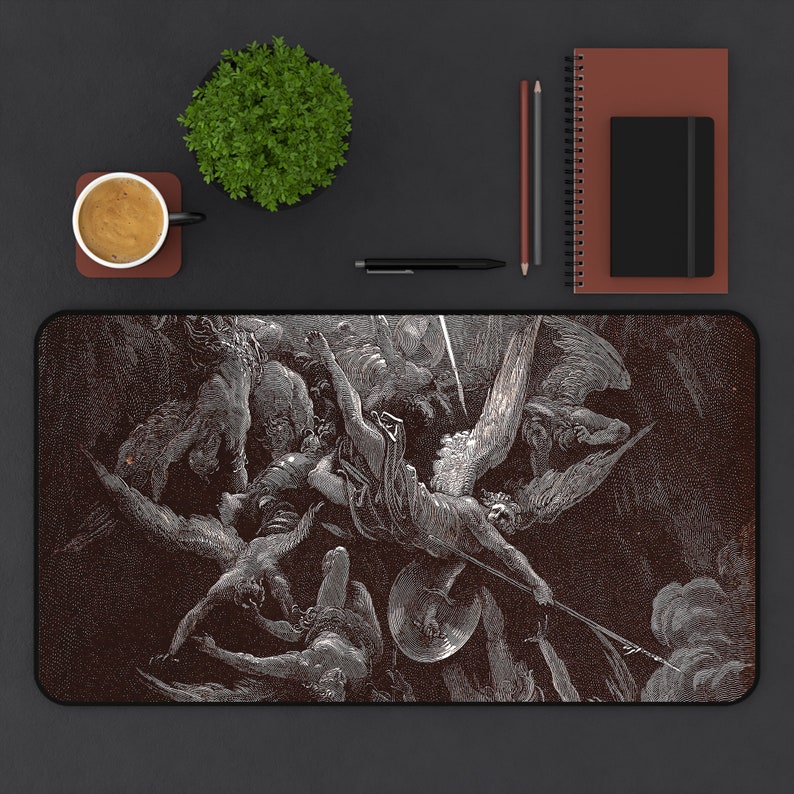 Gothic Desk Mat | Hell Desk Mat | Gustave Dore Desk Mat | Mouse Pad XXL | Desktop Mat | Hell Desk Decoration | Office Desk Mat Pad image 3