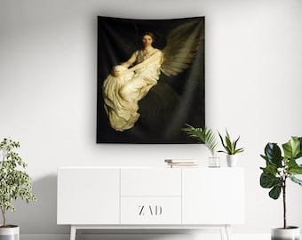 Art Tapestry | Aesthetic Tapestry | Fine Art Tapestry | Vintage Tapestry | Angel Wall Art | Dark Academia Wall Decor